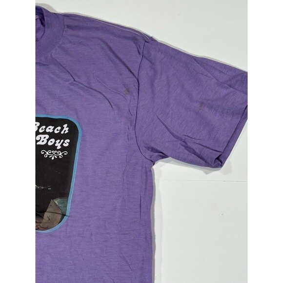 Vintage 80s The Beach Boys Iron On Graphic Print T-Shirt Purple Size Medium USA - Picture 5 of 9